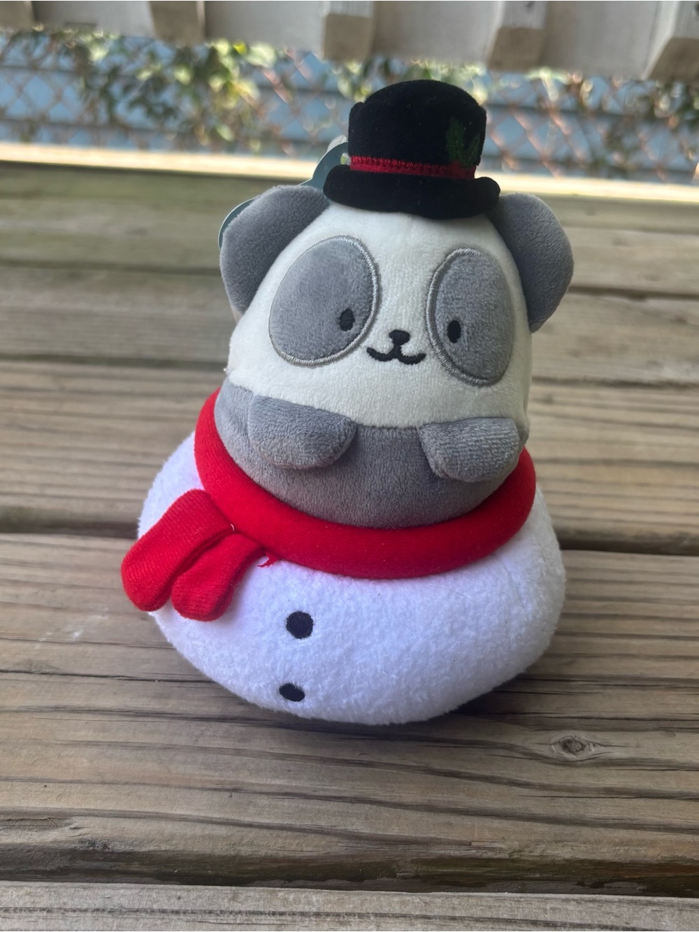 Anirollz Panda 7” Snowman Plush NWT